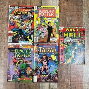 Vintage 70's Marvel Comic Group DC Luke Cage Kotter Tarzan Richard Dragon